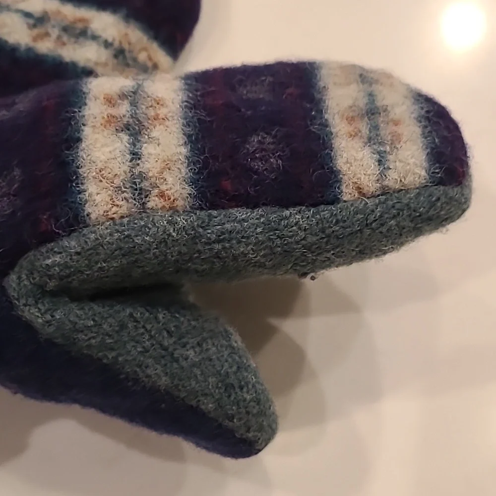 Upcycled Handmade Wool Boutique Mittens
